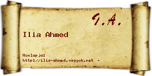 Ilia Ahmed névjegykártya